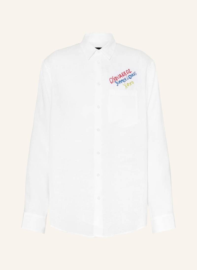 dsquared2 Leinenhemd Comfort Fit weiss von Dsquared2