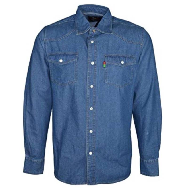 Kingsize Western Denim Hemd Herren Stone Washed 3XL von Duke