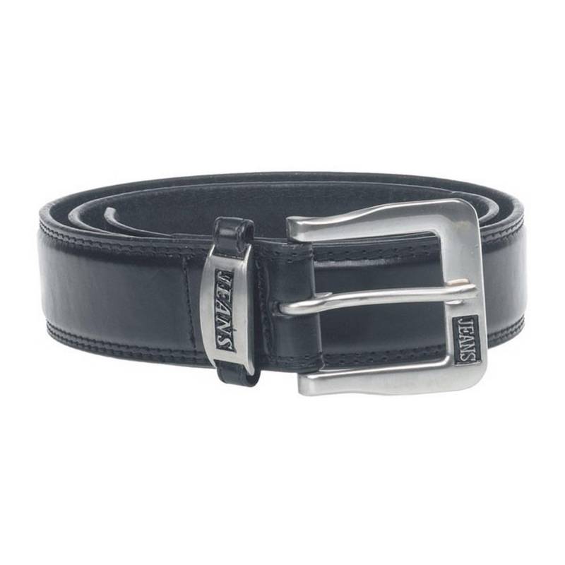 Kenny Bonded Leder Metallschnalle Gürtel Herren Schwarz 40 von Duke