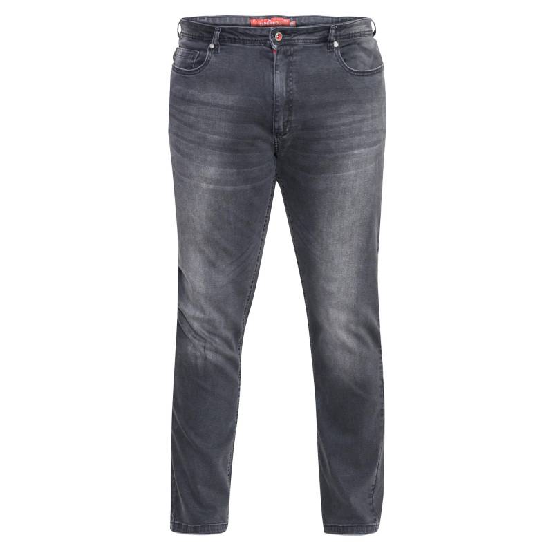 Duke - Benson King Size Konische Fit Stretch Jeans, für Herren, Grau, Größe 58L von Duke