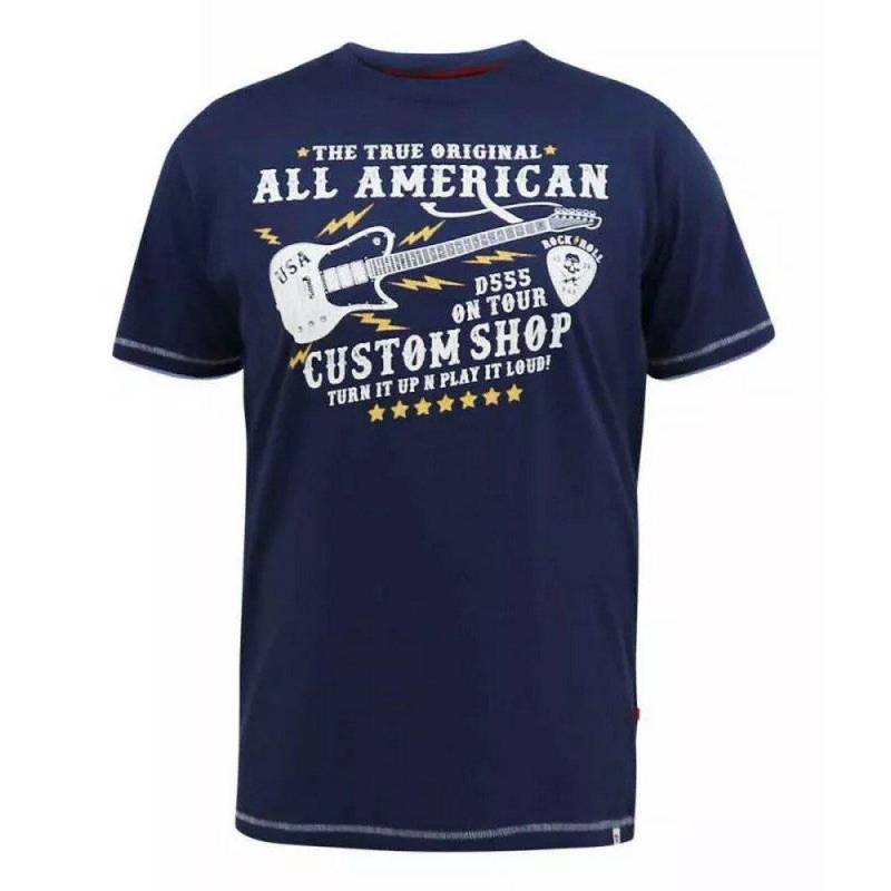 Duke - D555 Bronte All American Guitar TShirt, für Damen, Marine, Größe 3XL von Duke