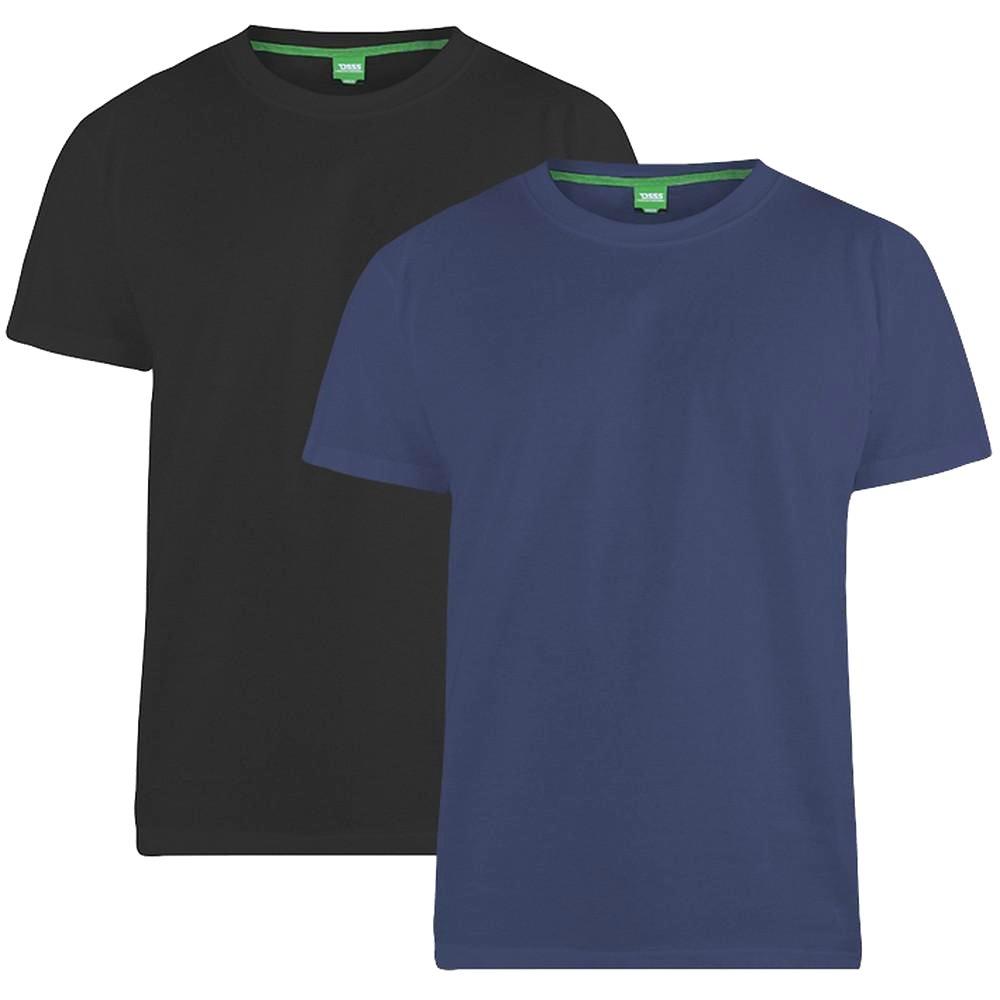 Duke - TShirt Fenton D555, Kingsize, Rundhalsausschnitt, 2erPackung, für Herren, Schwarz, Größe 3XL von Duke