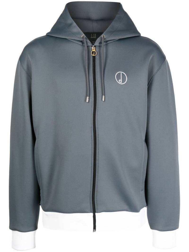 Dunhill embroidered-logo zip-up hoodie - Grey von Dunhill