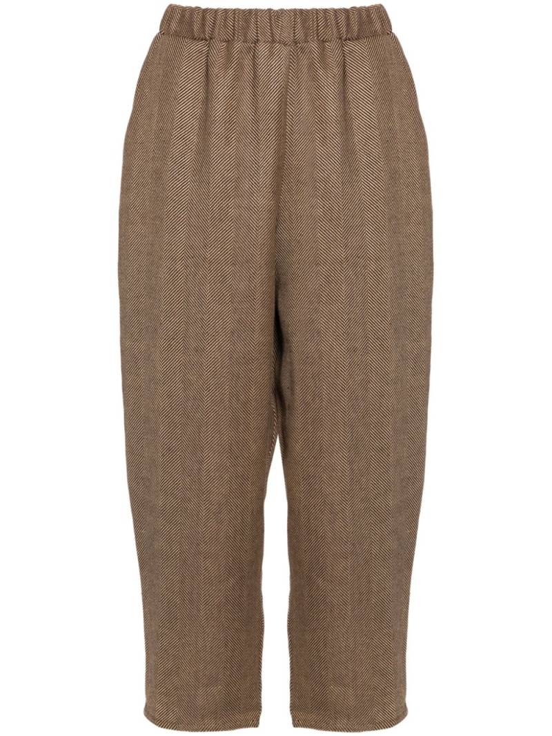 Dusan herringbone cropped trousers - Neutrals von Dusan