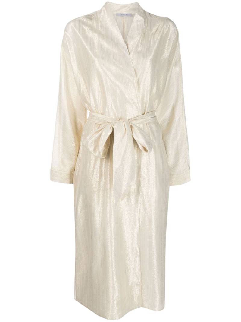 Dusan metallic belted trench coat - Neutrals von Dusan