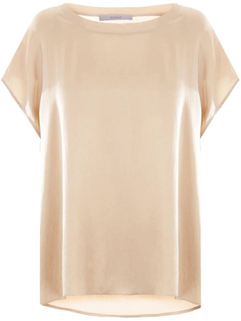 Dusan round-neck silk blouse - Neutrals von Dusan