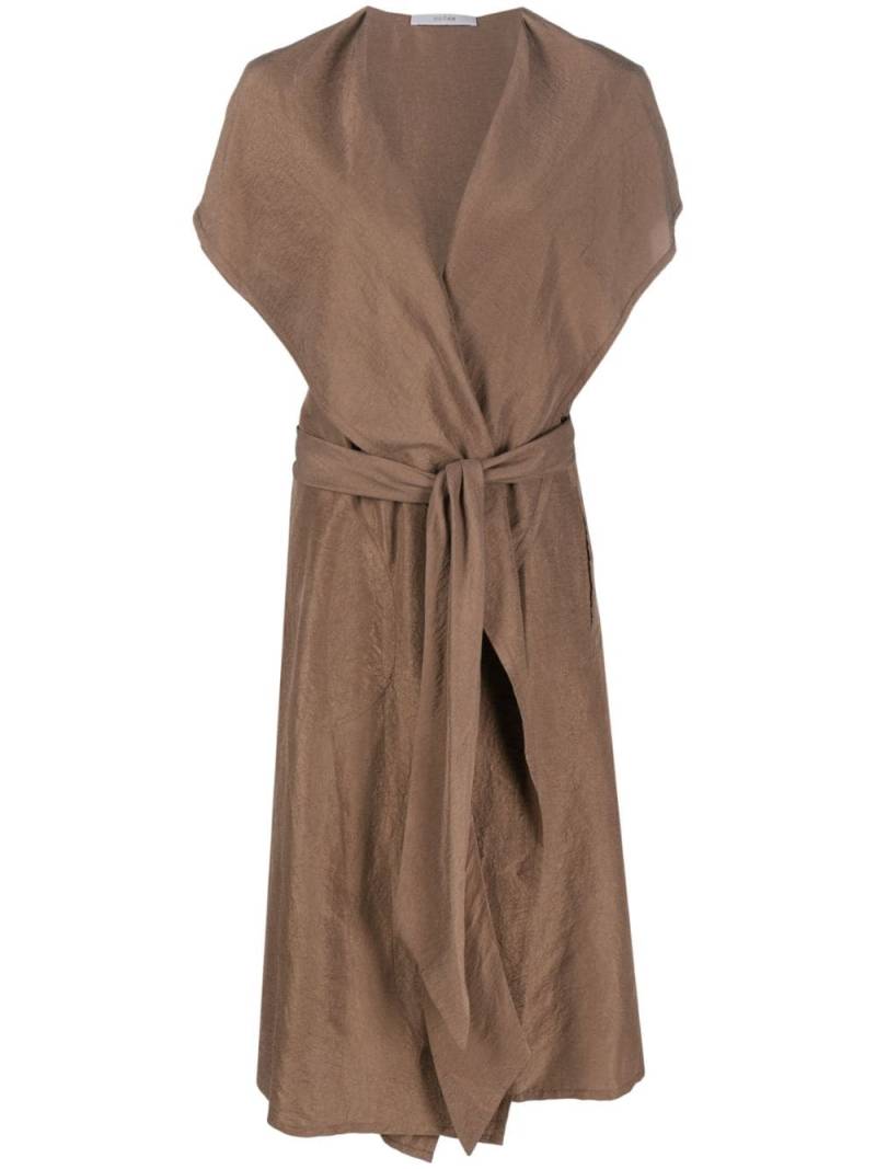 Dusan short-sleeve silk gilet - Brown von Dusan