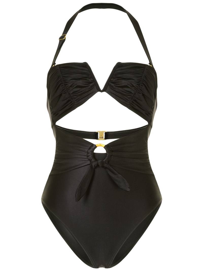 Duskii Fleur ruched swimsuit - Black von Duskii