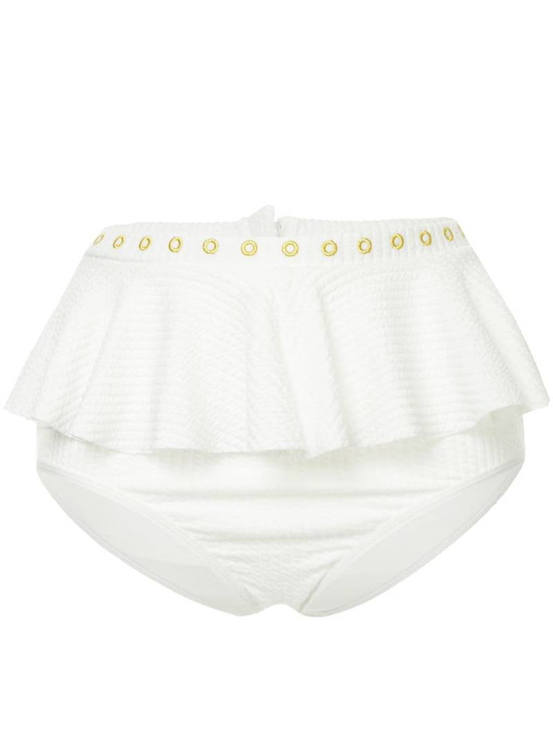 Duskii Venice ruffled bikini bottom - White von Duskii