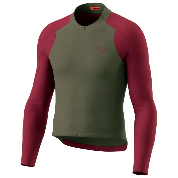 Dynafit - Ride Light L/S Full Zip Jersey - Velotrikot Gr S oliv/rot von Dynafit