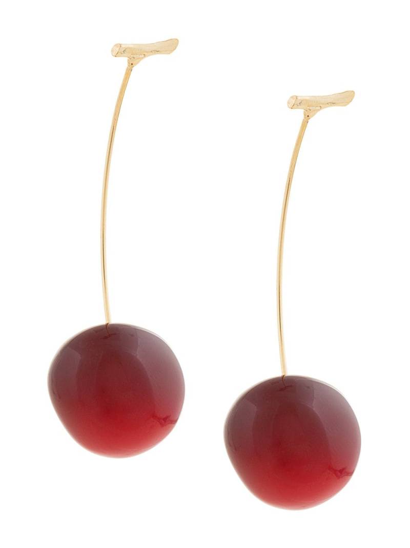 E.M. cherry pierced earrings - Pink von E.M.