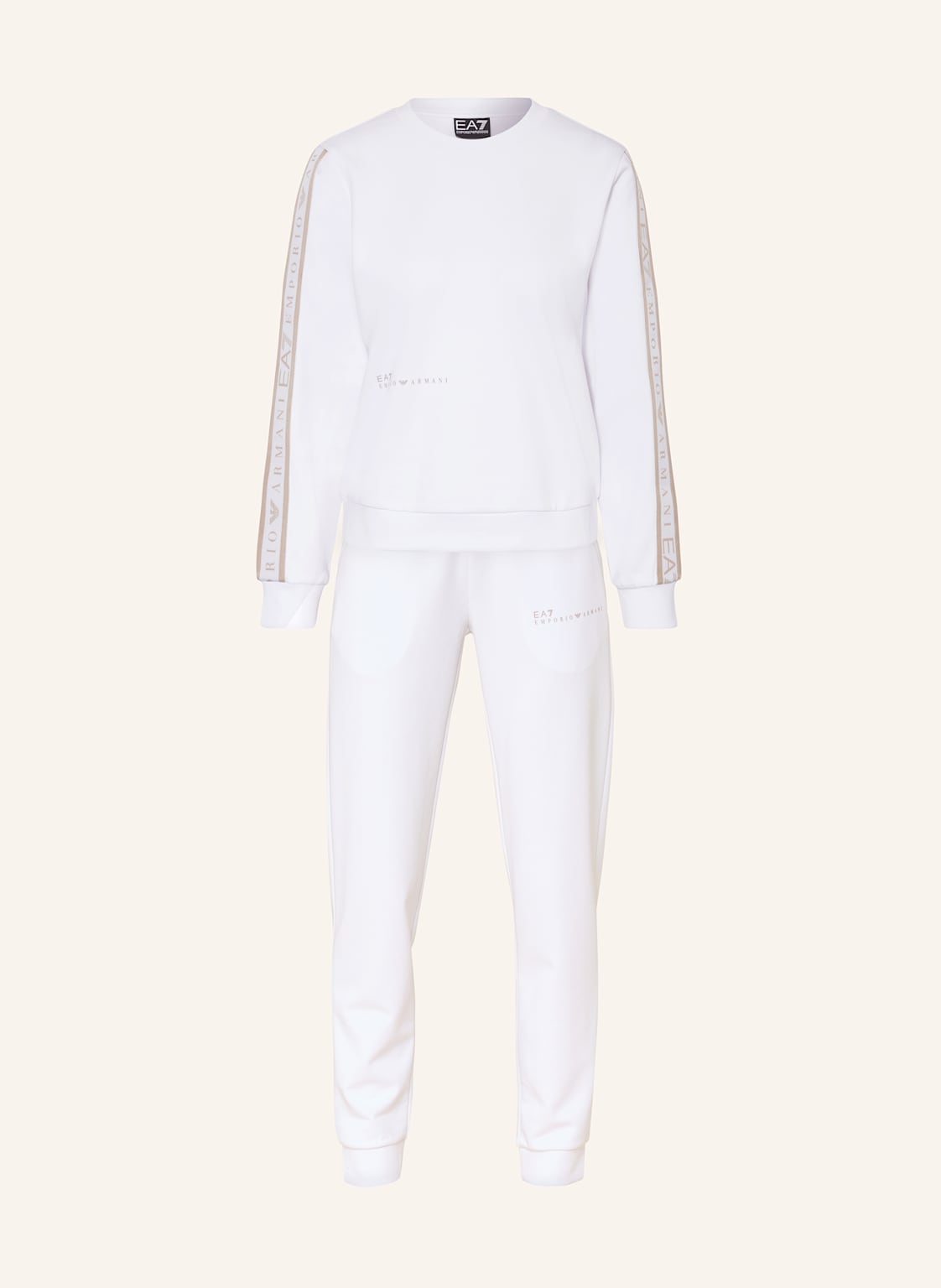 ea7 Emporio Armani Set: Sweatshirt Und Sweatpants Natural ventus7 weiss von EA7 EMPORIO ARMANI