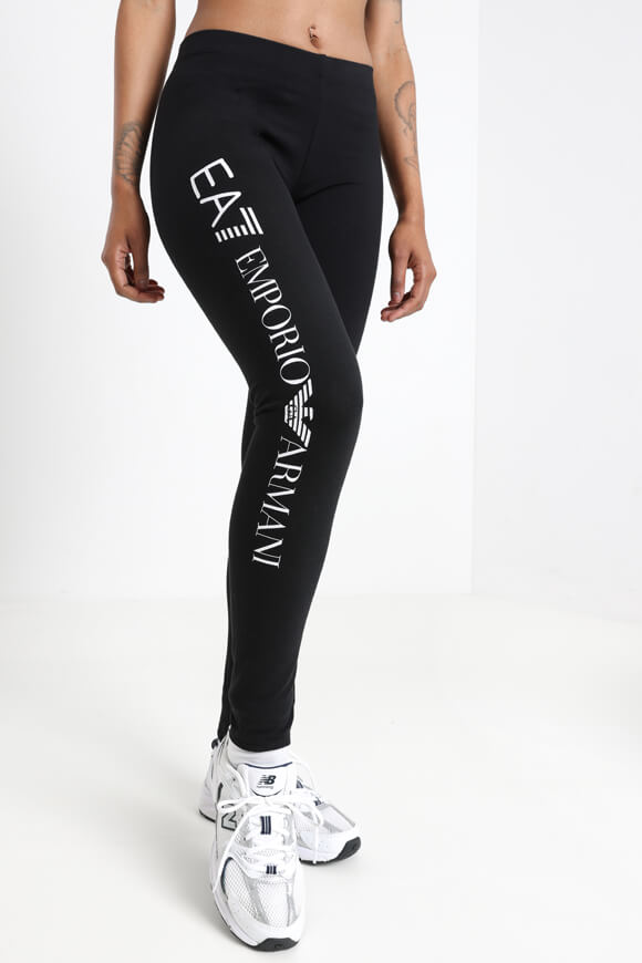 EA7 Emporio Armani Leggings | Schwarz + Weiss | Damen  | L von EA7 Emporio Armani