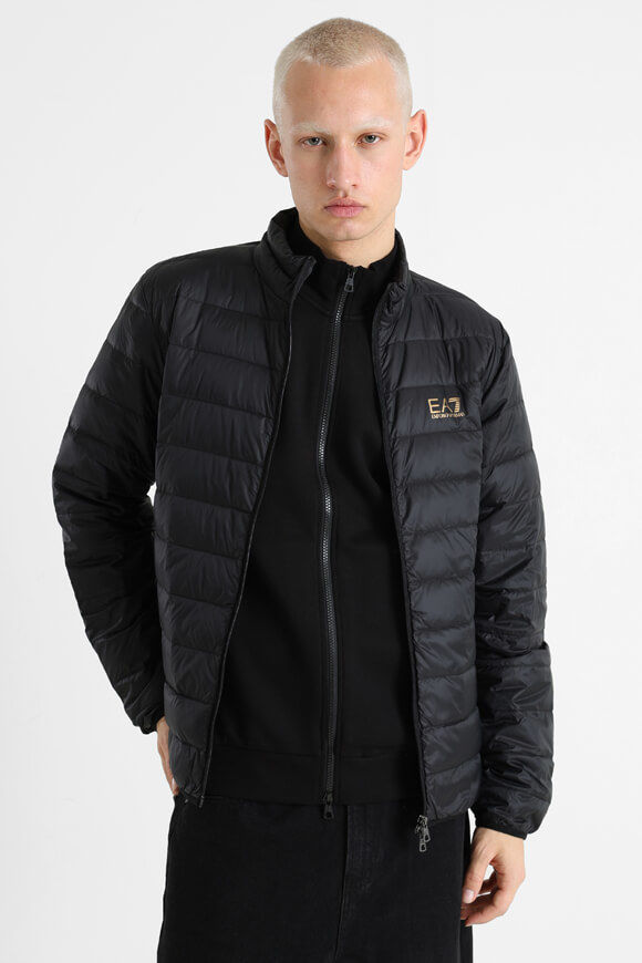 EA7 Emporio Armani Leichte Puffer Daunenjacke | Black + Gold | Herren  | L von EA7 Emporio Armani