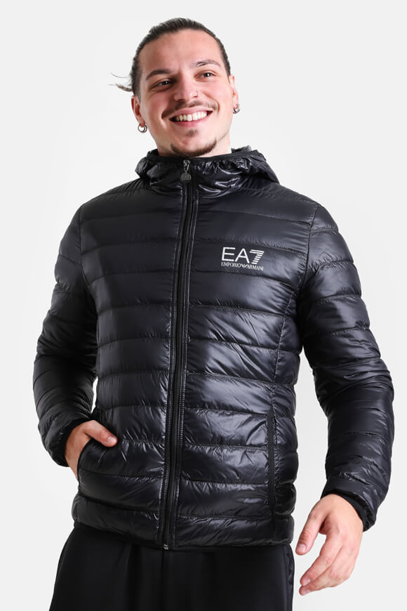 EA7 Emporio Armani Leichte Puffer Daunenjacke | Black + White | Herren  | L von EA7 Emporio Armani