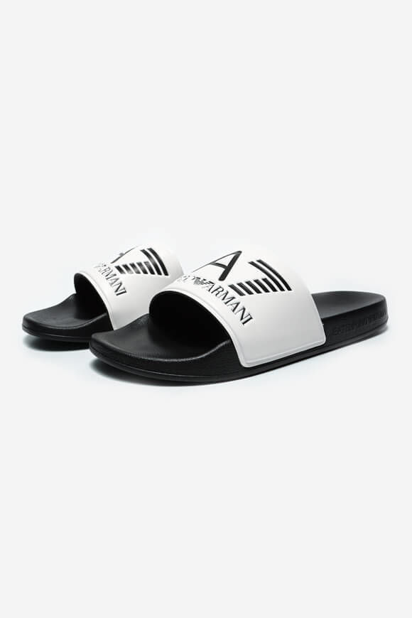 EA7 Emporio Armani Pantoletten | White + Black | Herren  | EU41 von EA7 Emporio Armani