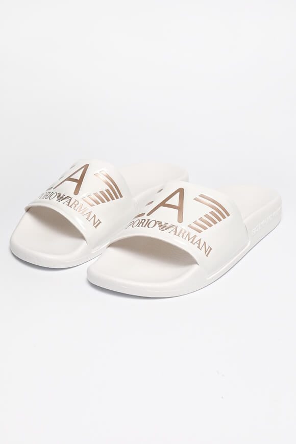 EA7 Emporio Armani Pantoletten | White + Gold | Damen  | EU36 von EA7 Emporio Armani