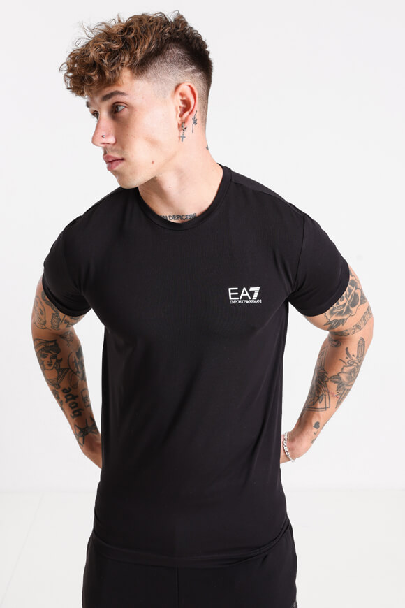 EA7 Emporio Armani T-Shirt | Black + White | Herren  | L von EA7 Emporio Armani