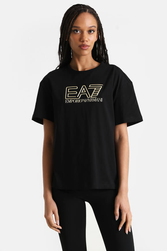 EA7 Emporio Armani T-Shirt | Black | Damen  | L von EA7 Emporio Armani