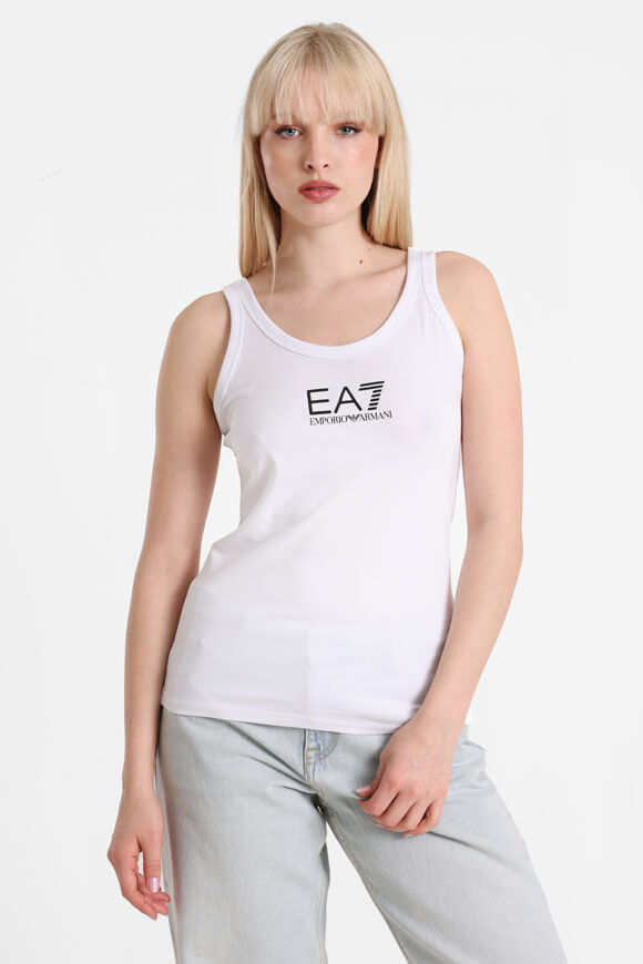 EA7 Emporio Armani Tanktop | White + Black | Damen  | M von EA7 Emporio Armani