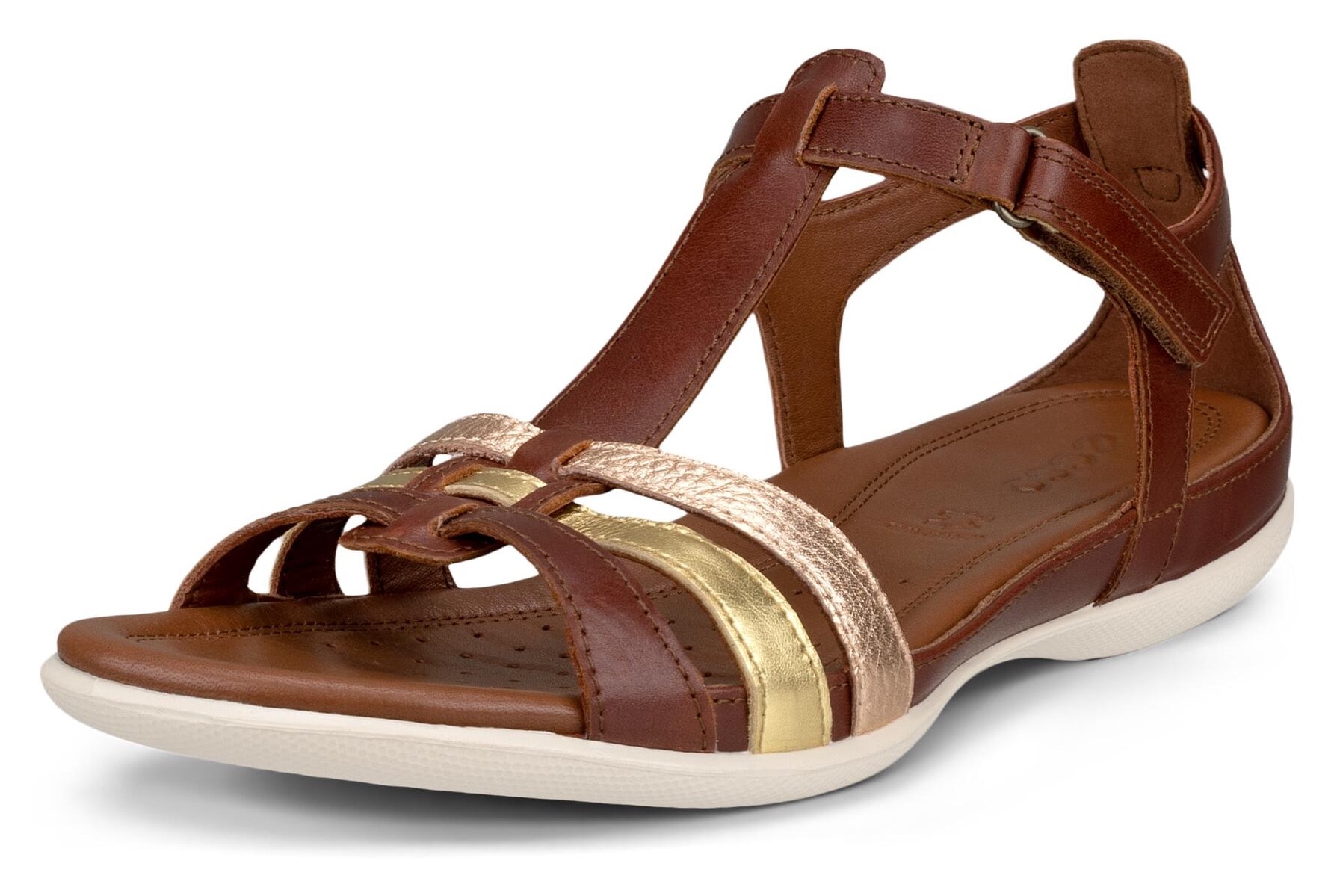 Ecco Riemchensandale »FLASH«, Sommerschuh, Sandalette, Klettschuh, im Metallic-Look von ECCO