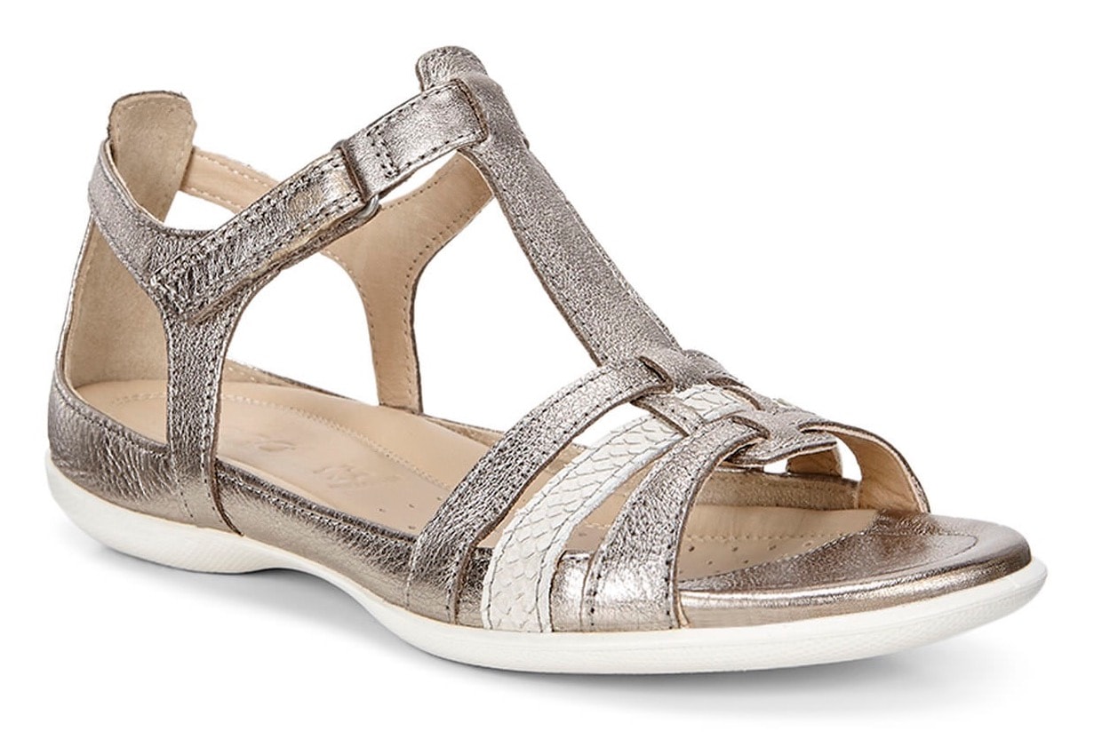 Ecco Riemchensandale »FLASH«, Sommerschuh, Sandalette, Klettschuh, im Metallic-Look von ECCO