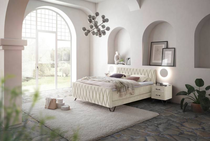 ED EXCITING DESIGN Boxspringbett »Marsala«, Duo-Matratze - harte Kokosmatte, weiche Filzabdeckung von ED EXCITING DESIGN