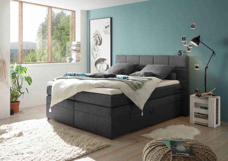 ED EXCITING DESIGN Boxspringbett »Tacoma«, inkl. Bettkasten und Topper von ED EXCITING DESIGN