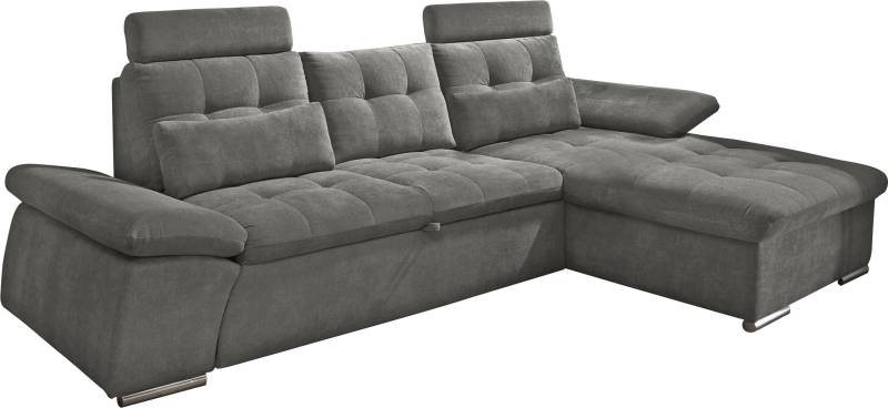 ED EXCITING DESIGN Ecksofa »Nalo L-Form«, mit Bettfunktion, Kopfstützen, Nierenkissen, Armteilverstellung von ED EXCITING DESIGN