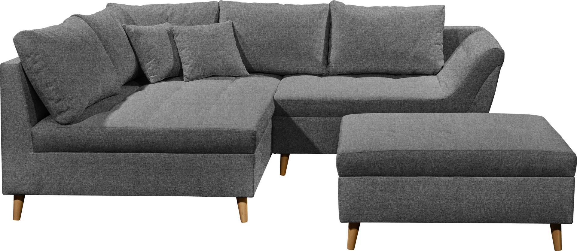 ED EXCITING DESIGN Ecksofa »Split L-Form«, (Set, Ecksofa mit Hocker), frei im Raum stellbar, inkl. 7 Kissen von ED EXCITING DESIGN