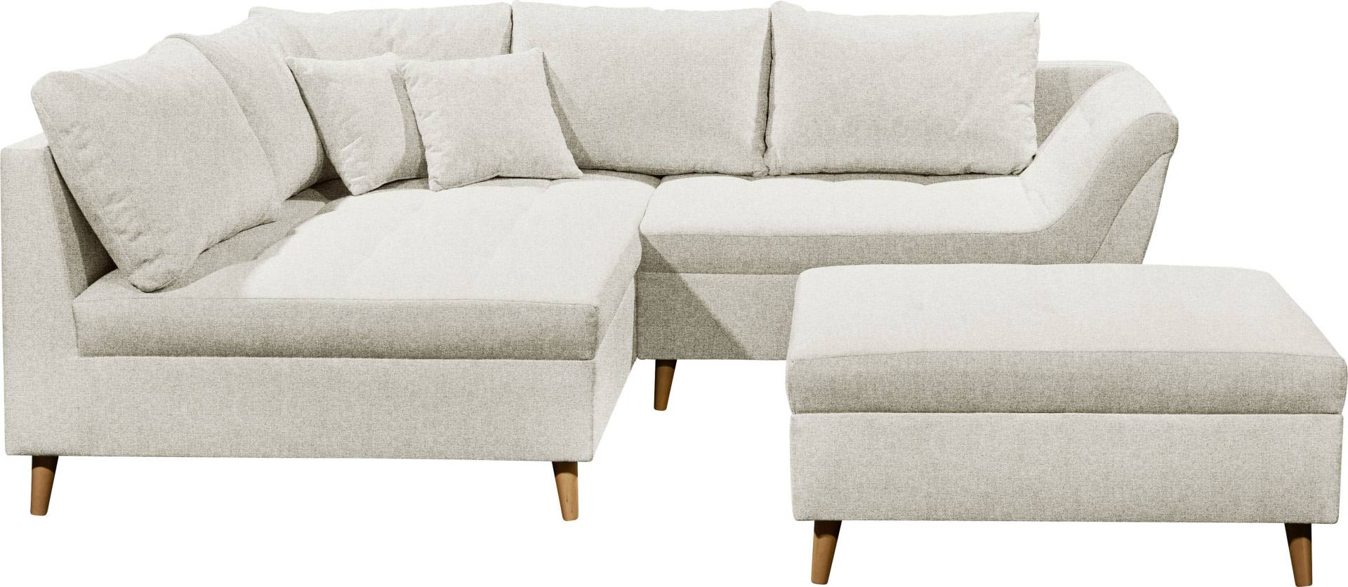 ED EXCITING DESIGN Ecksofa »Split L-Form«, (Set, Ecksofa mit Hocker), frei im Raum stellbar, inkl. 7 Kissen von ED EXCITING DESIGN