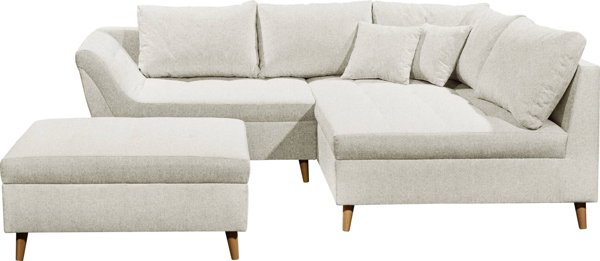 ED EXCITING DESIGN Ecksofa »Split L-Form«, (Set, Ecksofa mit Hocker), frei im Raum stellbar, inkl. 7 Kissen von ED EXCITING DESIGN