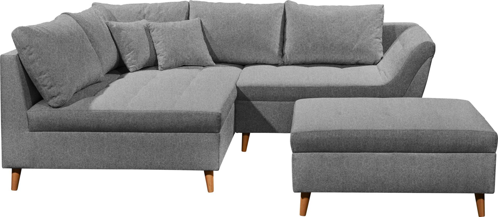 ED EXCITING DESIGN Ecksofa »Split L-Form«, (Set, Ecksofa mit Hocker), frei im Raum stellbar, inkl. 7 Kissen von ED EXCITING DESIGN