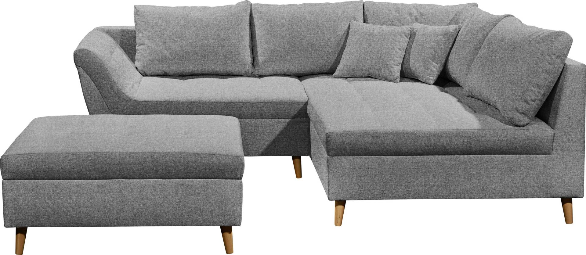 ED EXCITING DESIGN Ecksofa »Split L-Form«, (Set, Ecksofa mit Hocker), frei im Raum stellbar, inkl. 7 Kissen von ED EXCITING DESIGN