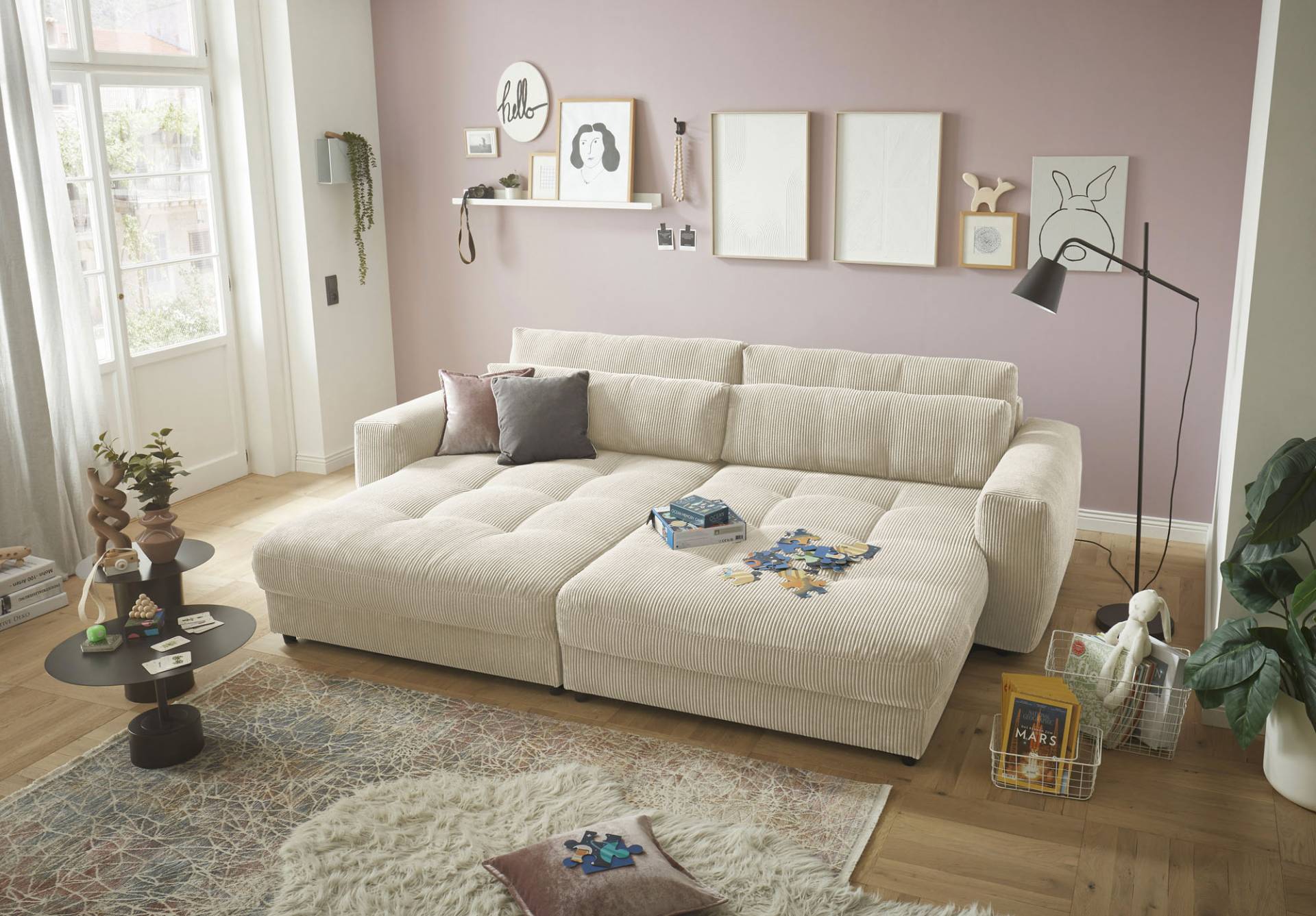 ED EXCITING DESIGN Loveseat »Barura«, (2 St.), frei im Raum stellbar, inkl. 2 Rücken- und 2 Nierenkissen von ED EXCITING DESIGN