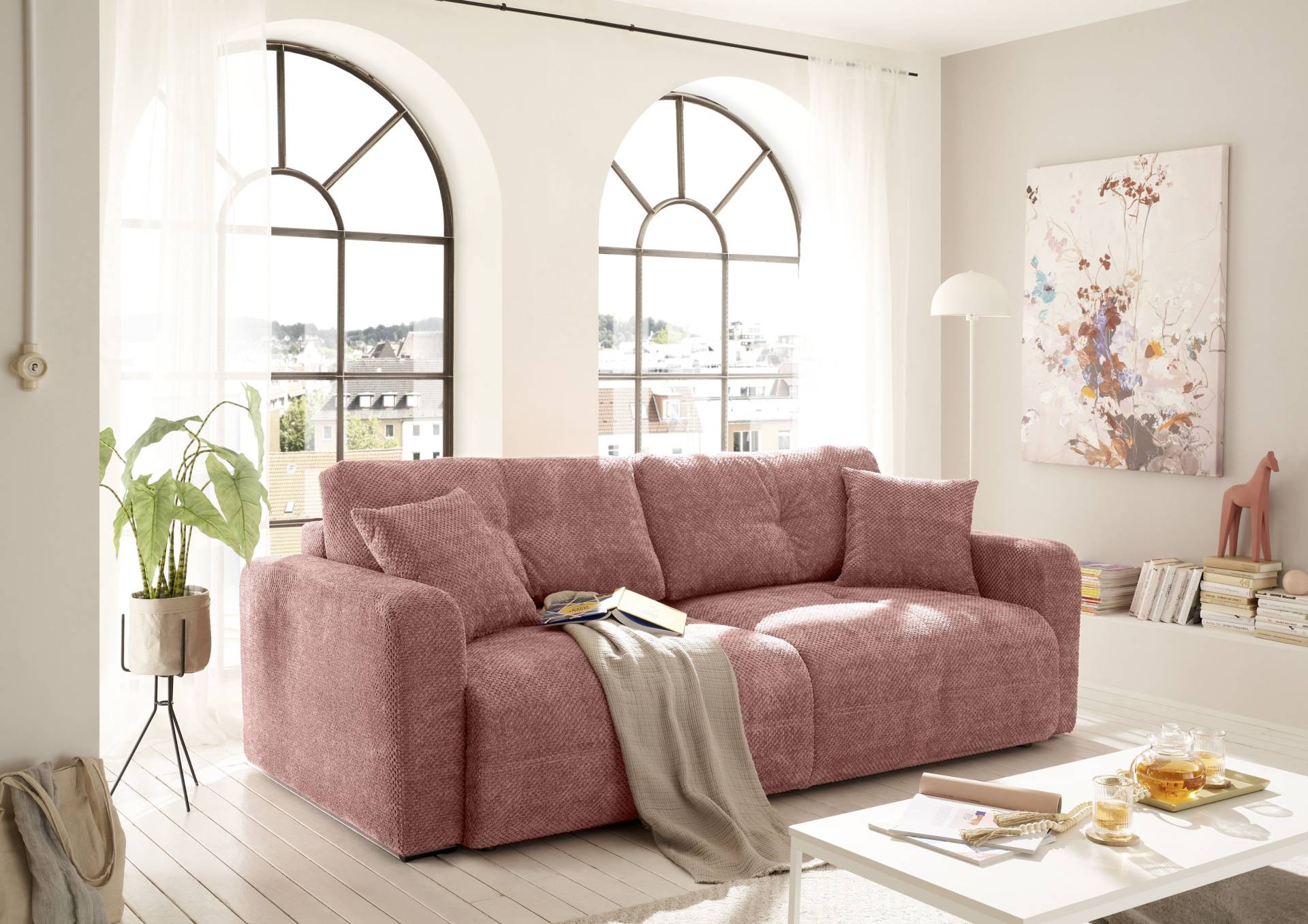 ED EXCITING DESIGN Schlafsofa »Bullet«, frei im Raum stellbar, mit Bettkasten, mit Schlaffunktion, 4 Kissen von ED EXCITING DESIGN