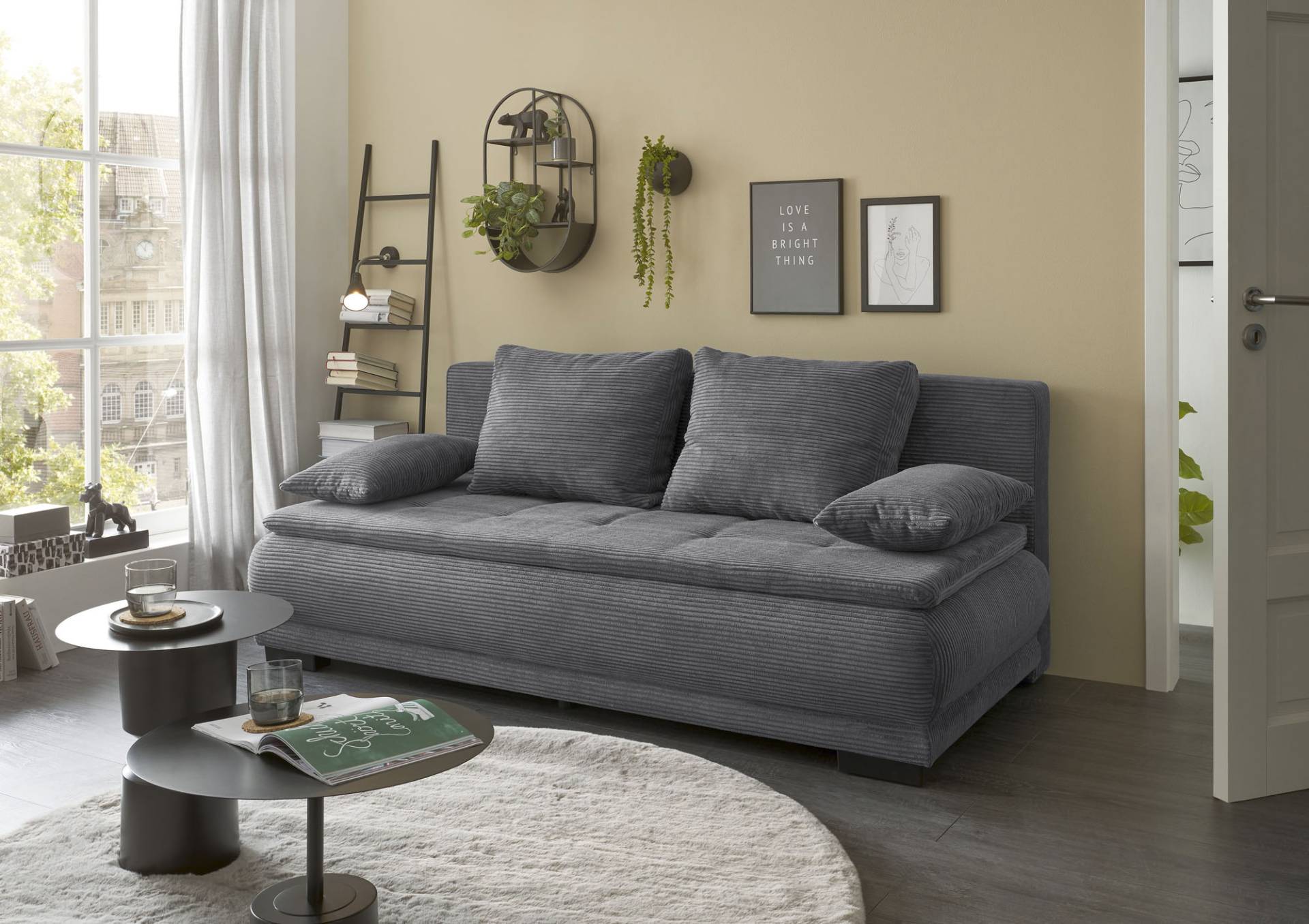 ED EXCITING DESIGN Schlafsofa »Loreen«, (2 St.), frei stellbar, Bettkasten, Schlaffunktion, mit Rücken- & Armlehnkissen von ED EXCITING DESIGN