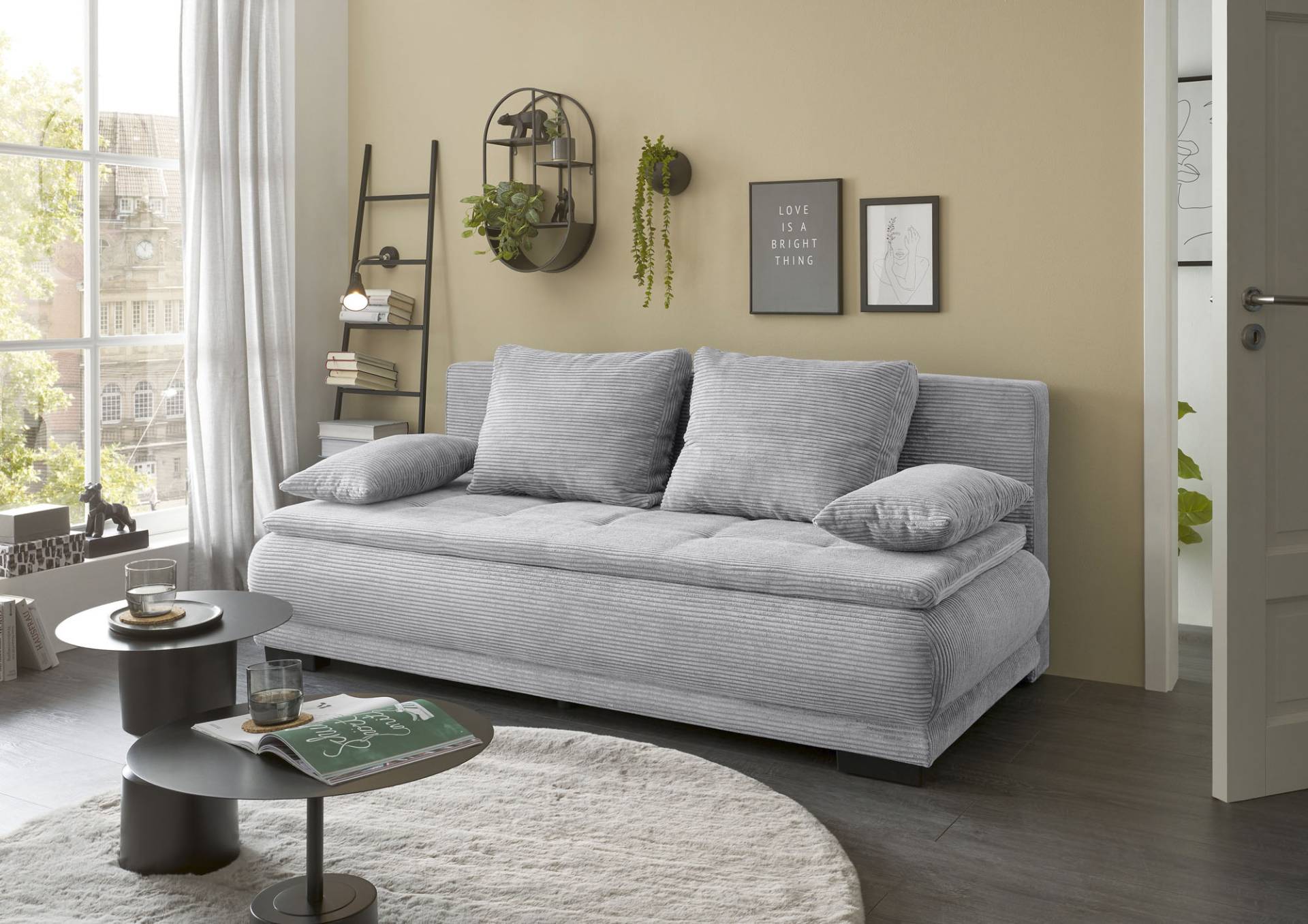 ED EXCITING DESIGN Schlafsofa »Loreen«, (2 St.), frei stellbar, Bettkasten, Schlaffunktion, mit Rücken- & Armlehnkissen von ED EXCITING DESIGN