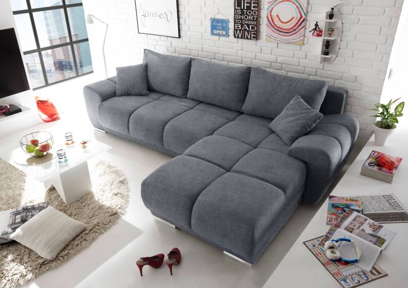 Schlafsofa »Anton«, mit Bettfunktion, Bettkasten, Rücken- und Zierkissen, universell aufbaubar, frei im Raum stellbar von ED EXCITING DESIGN