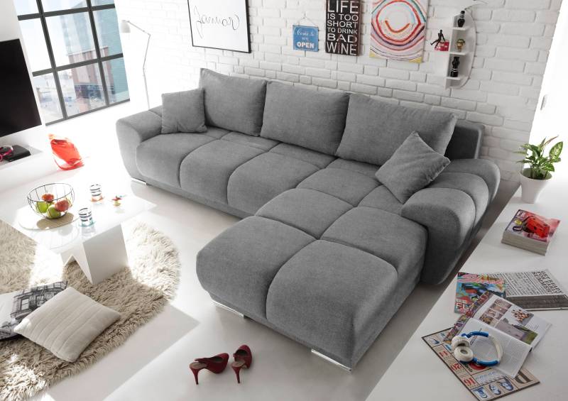 Schlafsofa »Anton«, mit Bettfunktion, Bettkasten, Rücken- und Zierkissen, universell aufbaubar, frei im Raum stellbar von ED EXCITING DESIGN