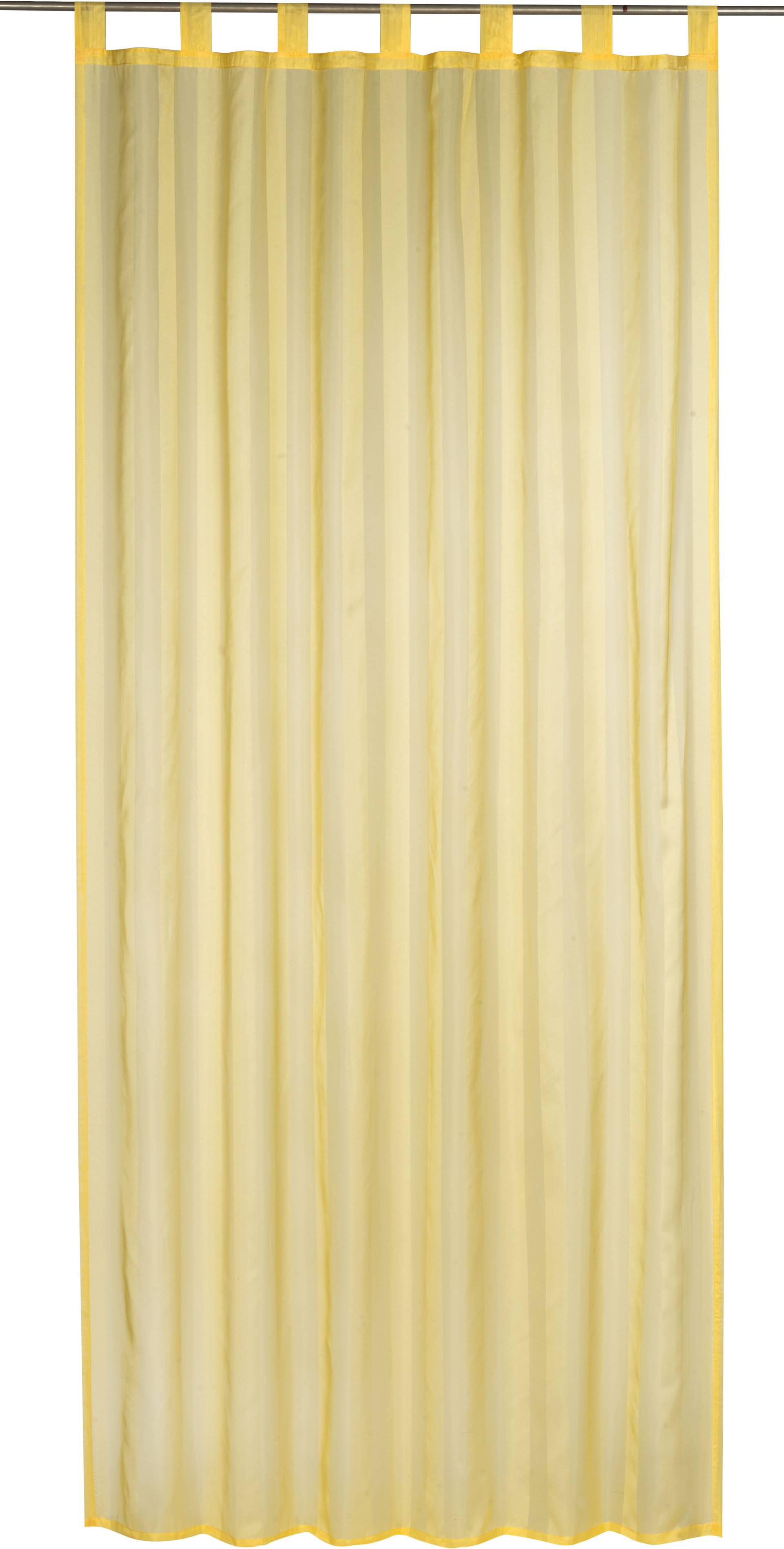 ELBERSDRUCKE Gardine »Streifenvoile«, (1 St.), Schlaufenschal mit Kräuselband transparent/leicht glänzend, 245x140 cm von ELBERSDRUCKE