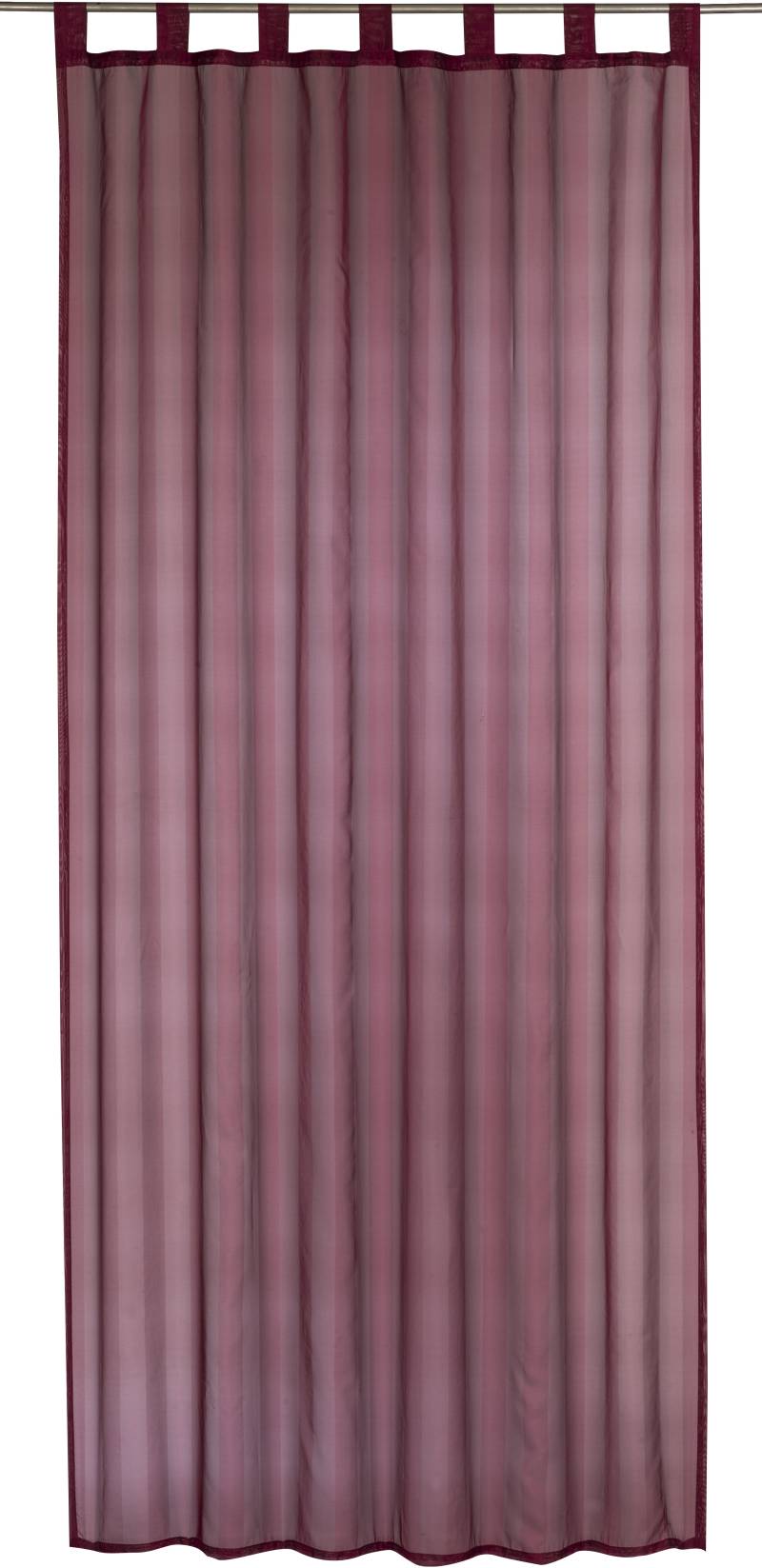 ELBERSDRUCKE Gardine »Streifenvoile«, (1 St.), Schlaufenschal mit Kräuselband transparent/leicht glänzend, 245x140 cm von ELBERSDRUCKE