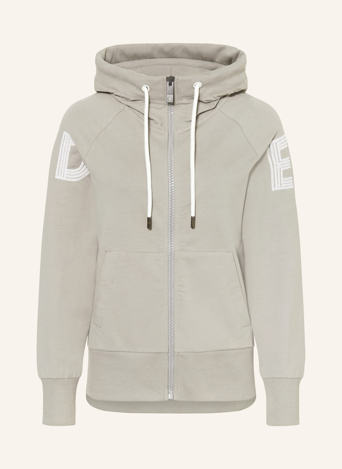 Elbsand Sweatjacke Kadri Mit Pailletten beige von ELBSAND