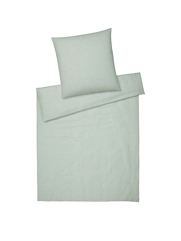 ELEGANTE Halbleinen Bettwäsche 140x200cm BREEZE Pistazie hellgrün von ELEGANTE