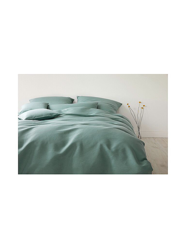 ELEGANTE Halbleinen Bettwäsche Breeze 70x90cm/140x200cm Petrol petrol von ELEGANTE