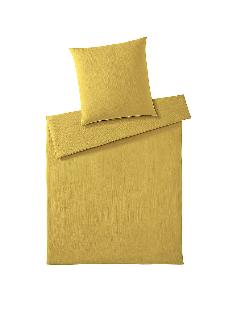 ELEGANTE Musselin Bettwäsche Smooth 70x90cm / 140x200cm Sonne gelb von ELEGANTE