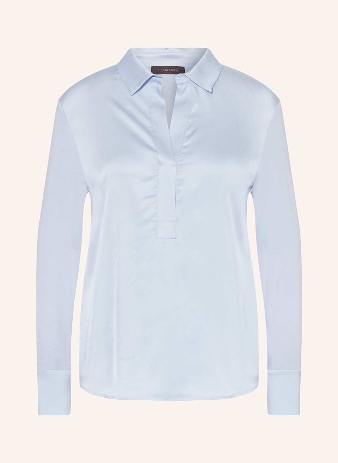 Elena Miro Blusenshirt Im Materialmix blau Elena Miro Blusenshirt Im Materialmix blau von ELENA MIRO