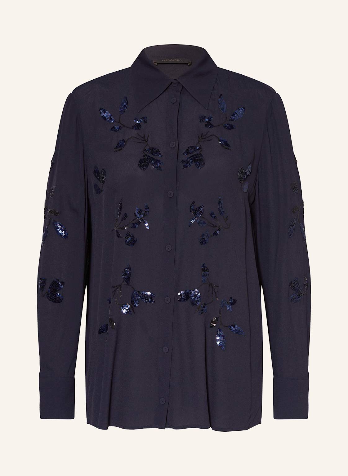 Elena Miro Hemdbluse Mit Pailletten blau Elena Miro Hemdbluse Mit Pailletten blau von ELENA MIRO