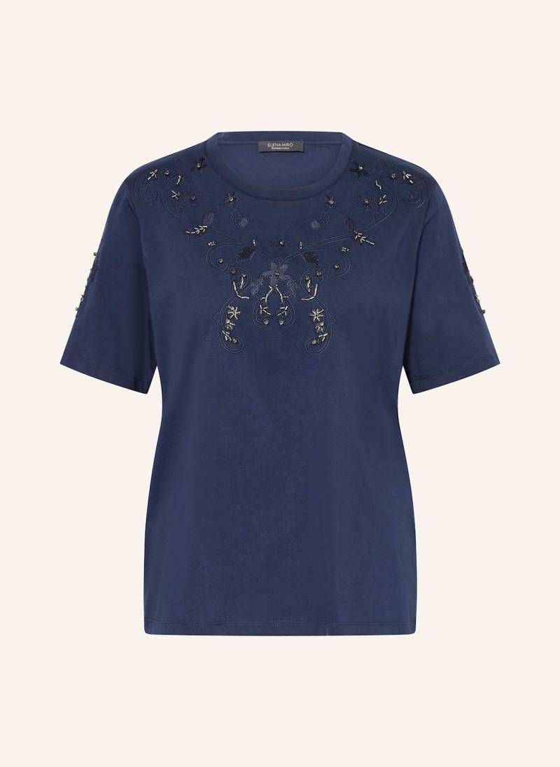 Elena Miro T-Shirt Mit Schmucksteinen blau von ELENA MIRO