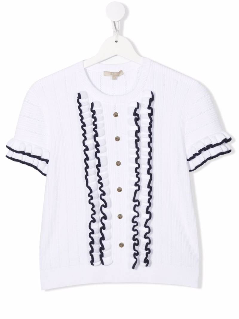 ELIE SAAB JUNIOR TEEN ruffled short-sleeved shirt - White von ELIE SAAB JUNIOR